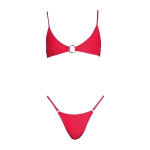 bamba swim ringleader top and bottom - cherry red
